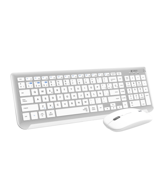 Combo teclado raton subblim dual prestige extendido plata/blanco