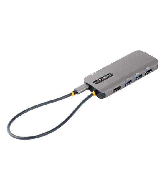 StarTech.com Adaptador Multipuertos USB C, de Vídeo HDMI de 4K y 60Hz, Hub USB-A 3.2 de 3 Puertos de 5Gbps, Entrega de Alimentac