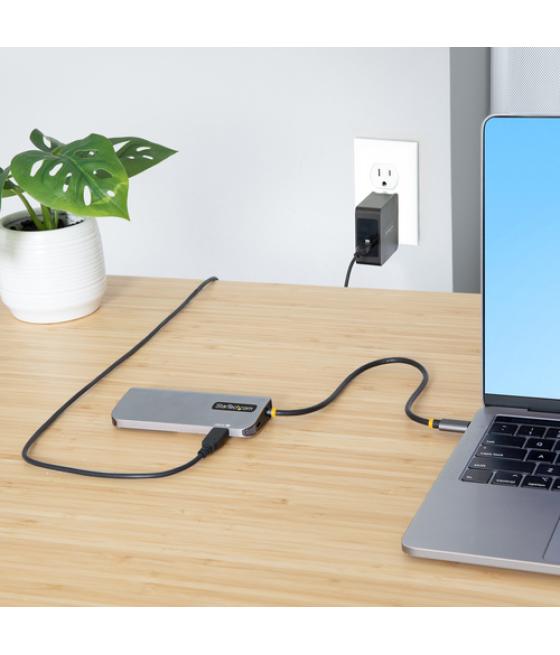 StarTech.com Adaptador Multipuertos USB C, de Vídeo HDMI de 4K y 60Hz, Hub USB-A 3.2 de 3 Puertos de 5Gbps, Entrega de Alimentac