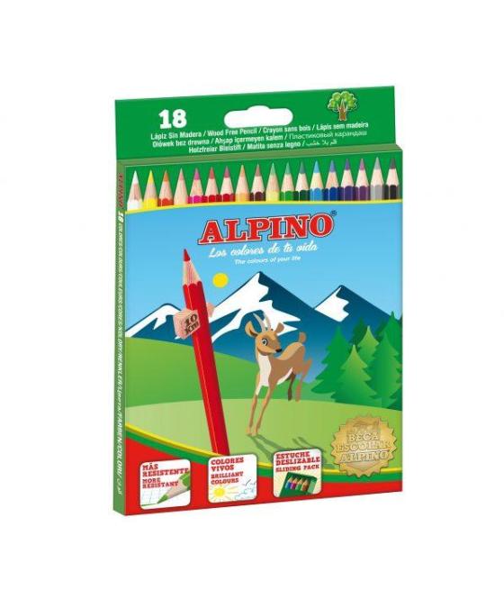 Alpino lápices de colores 175mm c/surtidos estuche 18 ud