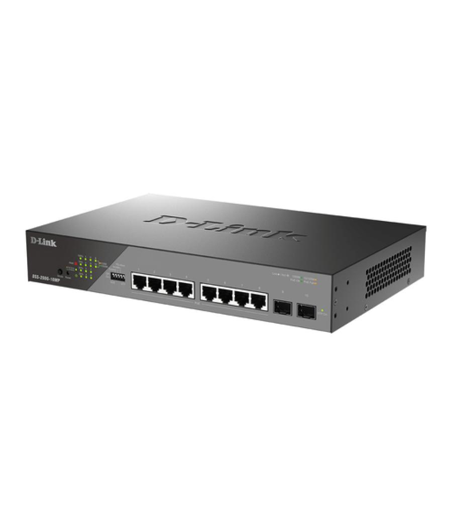 D-Link DSS-200G-10MP/E switch Gestionado L2 Gigabit Ethernet (10/100/1000) Energía sobre Ethernet (PoE) 1U Gris