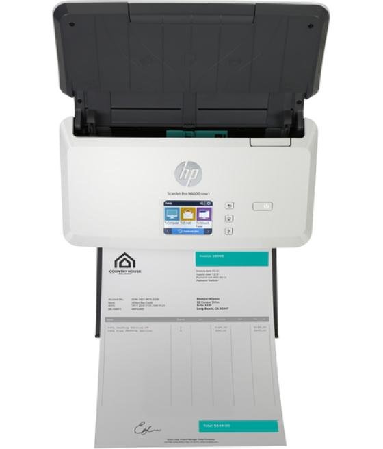 HP Scanjet Pro N4000 snw1 Sheet-feed Scanner Escáner alimentado con hojas 600 x 600 DPI A4 Negro, Blanco