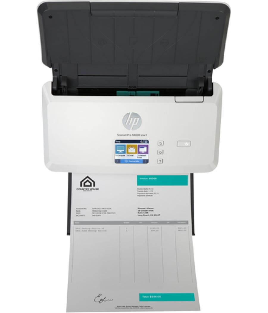 HP Scanjet Pro N4000 snw1 Sheet-feed Scanner Escáner alimentado con hojas 600 x 600 DPI A4 Negro, Blanco