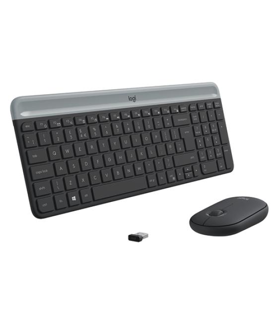 Logitech MK470 teclado Ratón incluido RF inalámbrico QWERTY Italiano Grafito