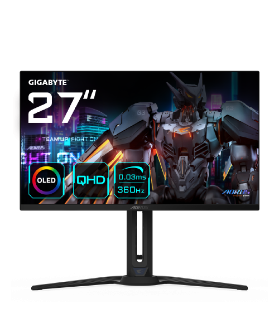 Aorus fo27q3 pantalla para pc 68,6 cm (27") 2560 x 1440 pixeles quad hd oled negro