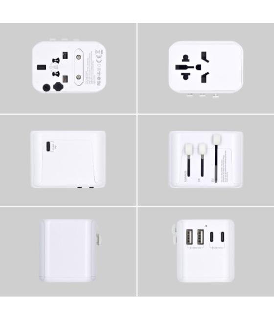 Ewent ew1470 adaptador de enchufe eléctrico universal blanco