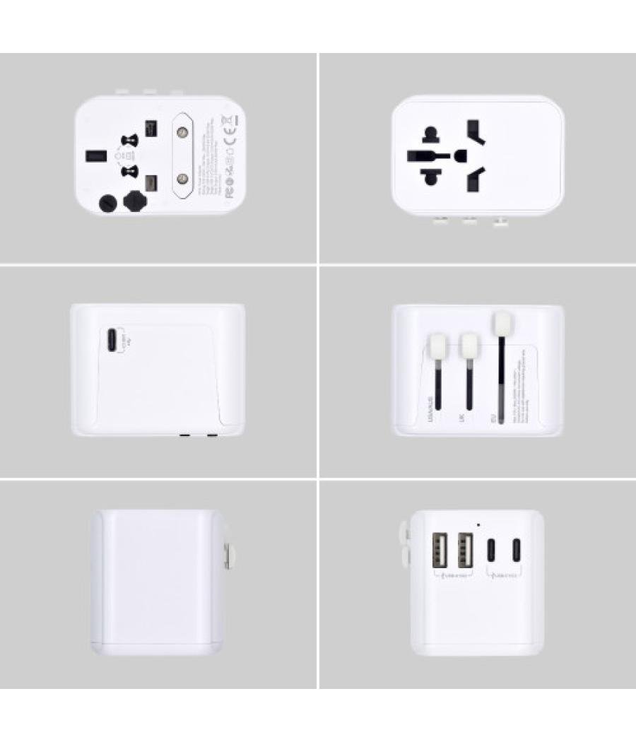 Ewent ew1470 adaptador de enchufe eléctrico universal blanco