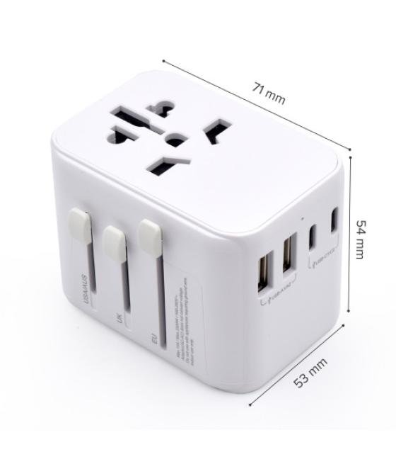 Ewent ew1470 adaptador de enchufe eléctrico universal blanco