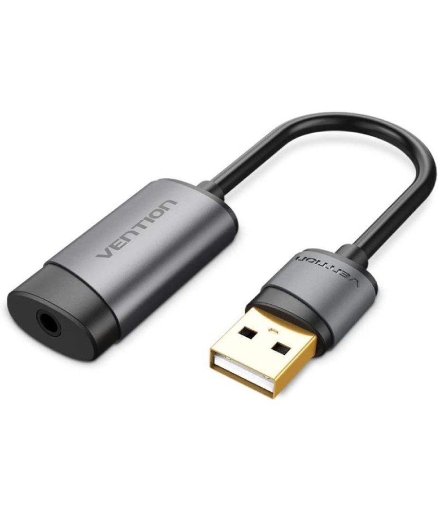 Tarjeta sonido usb/m a jack 3.5/h negro vention