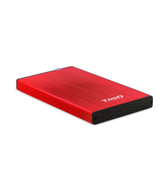 Caja externa tooq tqe-2527r 2,5" 9,5 mm sata usb 3.0/3.1 rojo