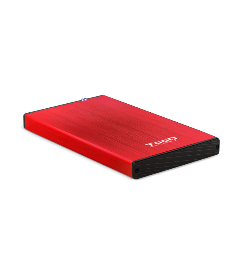 Caja externa tooq tqe-2527r 2,5" 9,5 mm sata usb 3.0/3.1 rojo