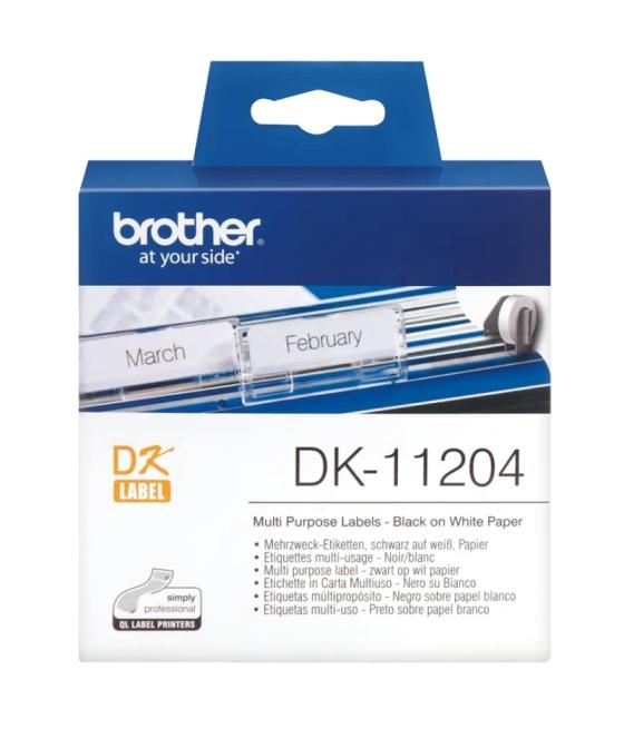 Brother etiquetas dk11204 multiuso 17x54 mm 400 ud