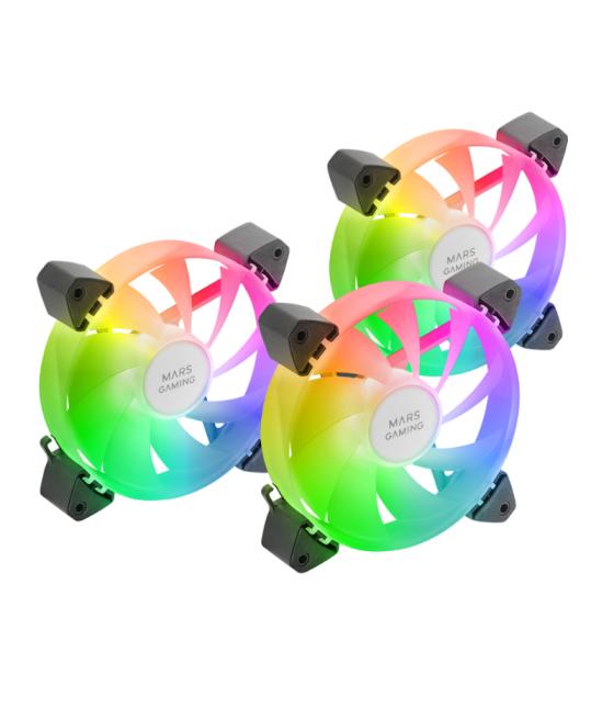 Kit 3 ventiladores auxiliar a-rgb 120mm mf-3a negro mars gaming