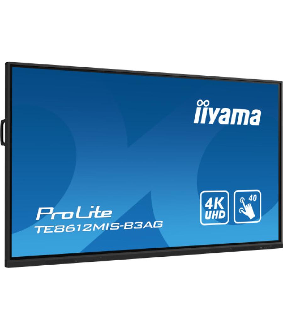 Iiyama te8612mis-b3ag pantalla de señalización diseño de quiosco 2,18 m (86") lcd wifi 400 cd / m² 4k ultra hd negro pantalla tá