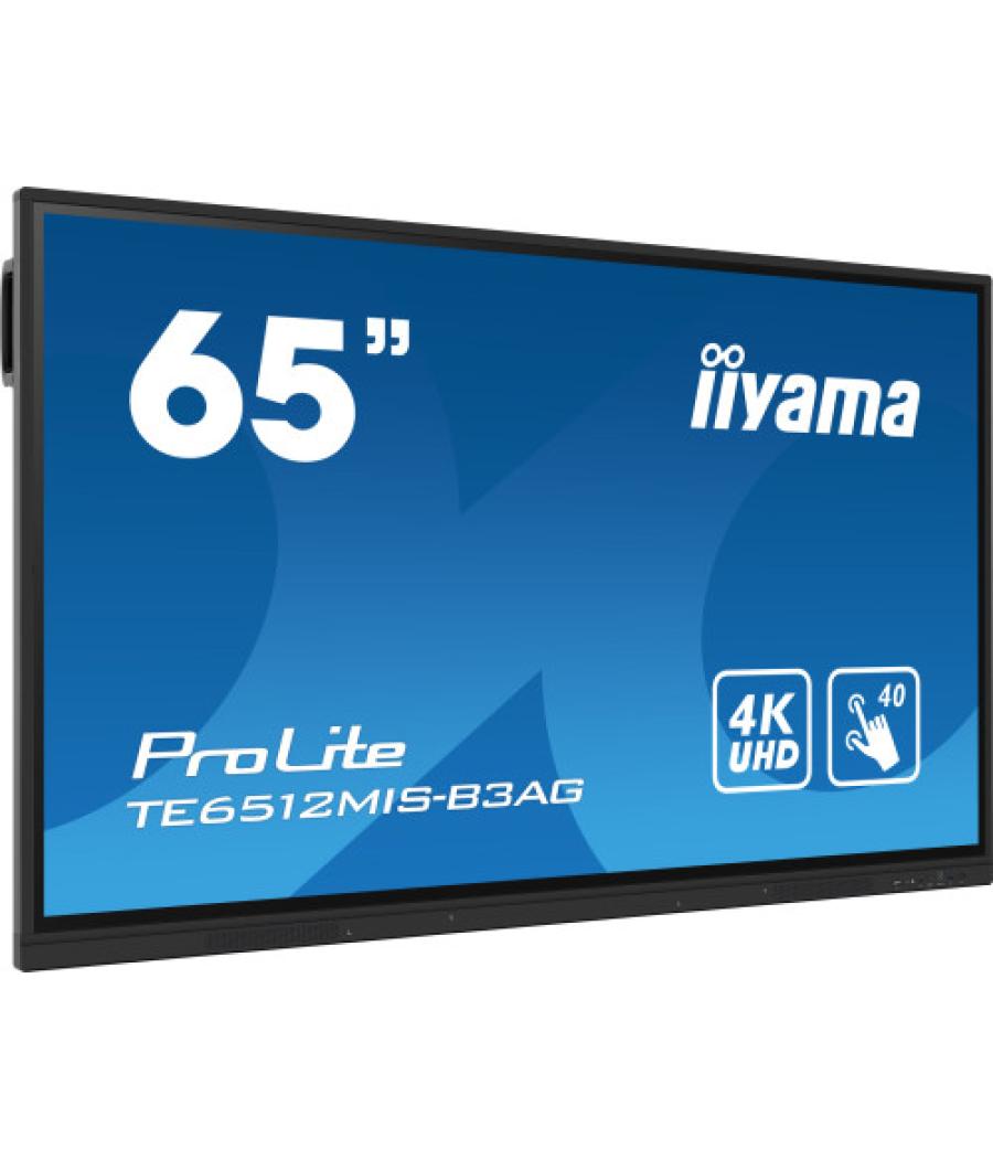 Iiyama te6512mis-b3ag pantalla de señalización diseño de quiosco 165,1 cm (65") lcd wifi 400 cd / m² 4k ultra hd negro pantalla 