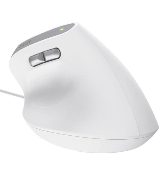 Ratón ergonómico trust bayo ii/ hasta 2400 dpi/ blanco