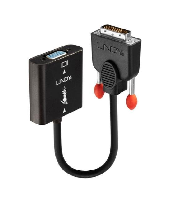 Lindy 38189 adaptador de cable de vídeo 0,1 m DVI-D VGA (D-Sub) Negro