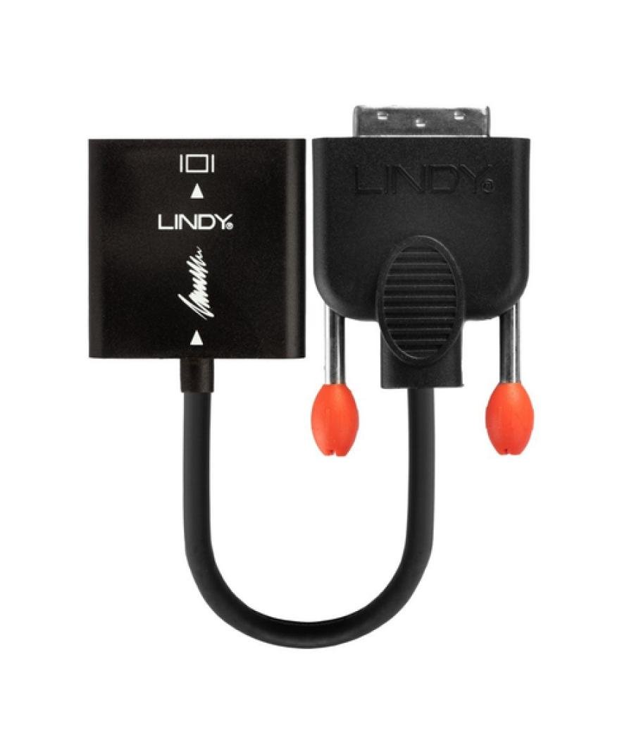 Lindy 38189 adaptador de cable de vídeo 0,1 m DVI-D VGA (D-Sub) Negro