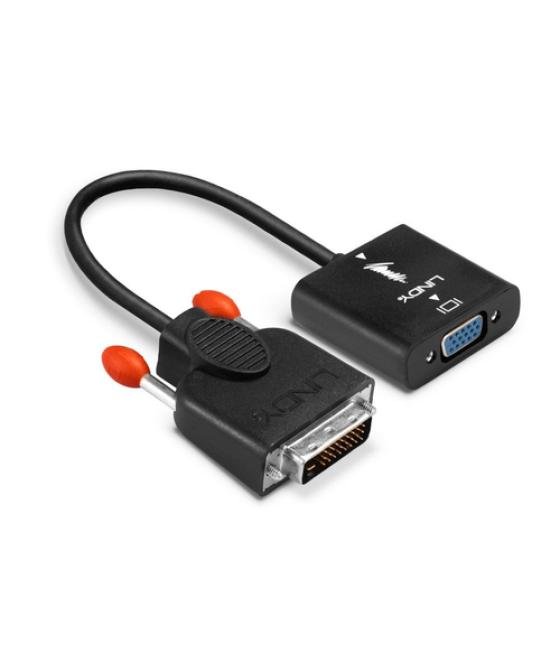 Lindy 38189 adaptador de cable de vídeo 0,1 m DVI-D VGA (D-Sub) Negro