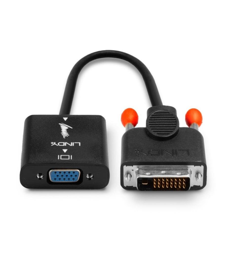 Lindy 38189 adaptador de cable de vídeo 0,1 m DVI-D VGA (D-Sub) Negro