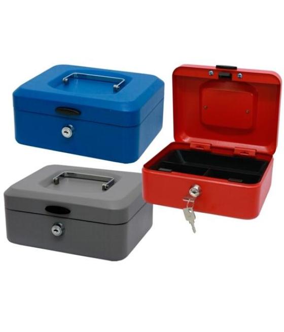 Bismark caja de caudales de metal mediana 20x9,5x15cm con bandeja y cierre colores surtidos