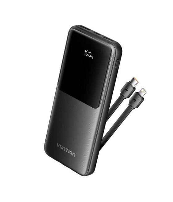 Powerbank 10000mah vention fhob0/ 22.5w/ negra/ incluye cable usb tipo-c y lightning