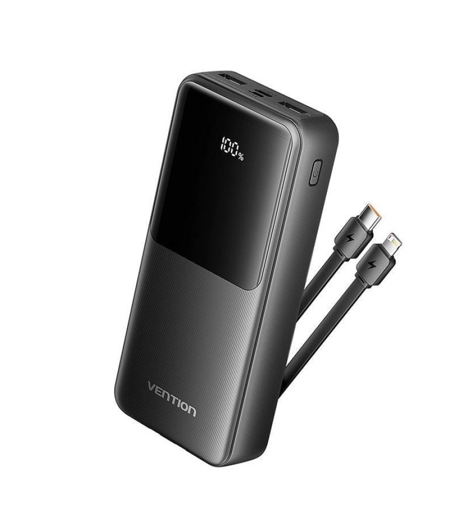 Powerbank 20000mah vention fhpb0/ 22.5w/ negra/ incluye cable usb tipo-c y lightning