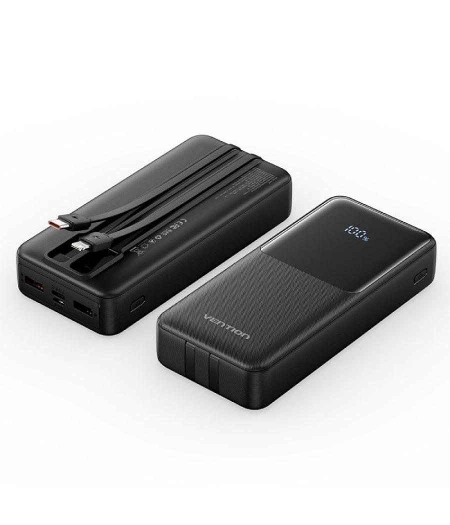 Powerbank 20000mah vention fhpb0/ 22.5w/ negra/ incluye cable usb tipo-c y lightning