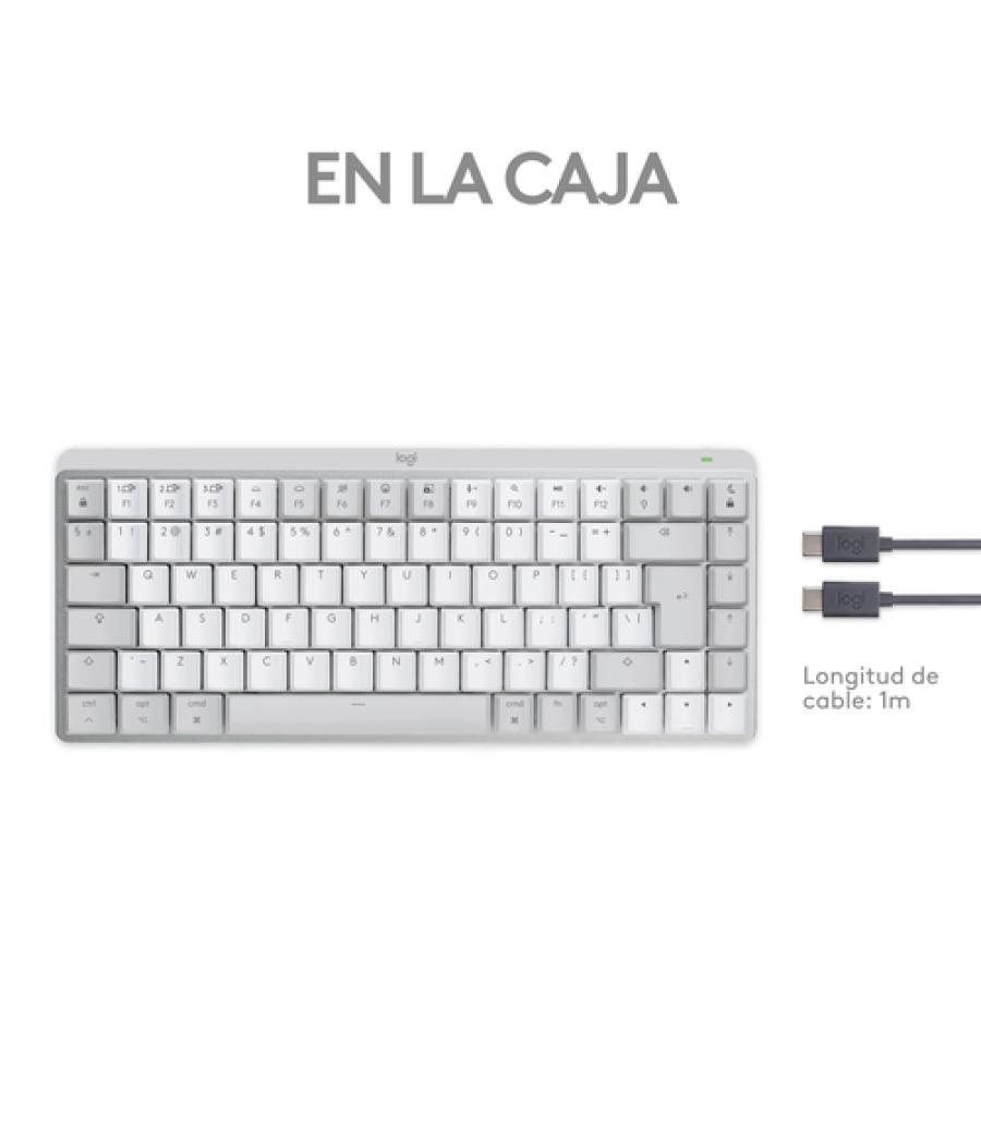 Logitech MX Mini Mechanical for Mac teclado Bluetooth QWERTY Internacional de EE.UU. Gris, Blanco