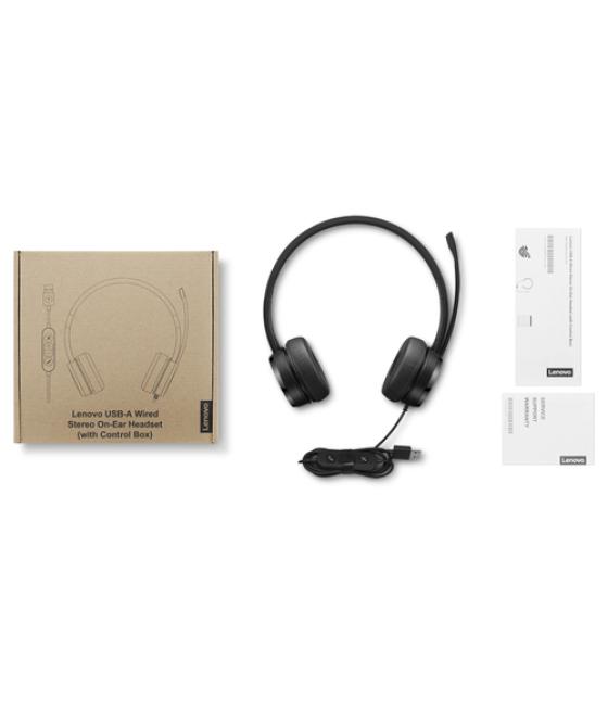 Lenovo 4XD1K18260 auricular y casco Auriculares Alámbrico Diadema Música/uso diario USB tipo A Negro