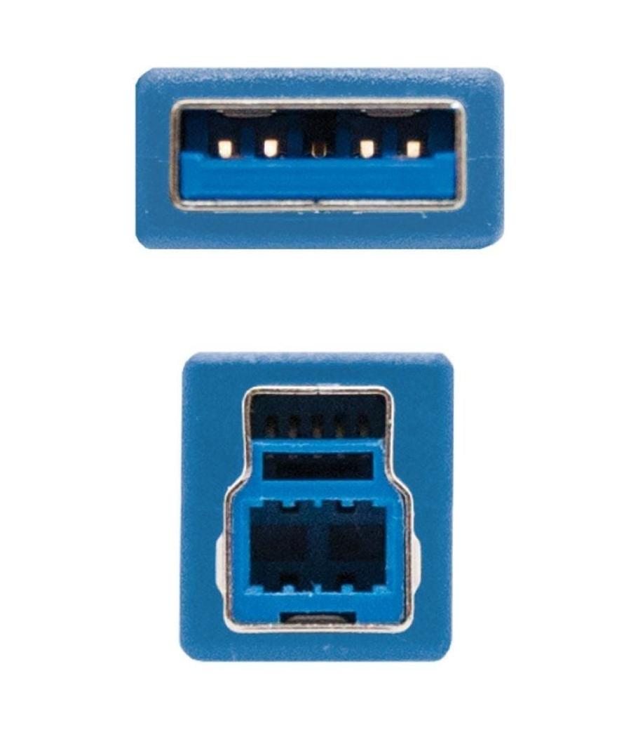 Cable usb 3.0 impresora nanocable 10.01.0802-bl/ usb tipo-b macho - usb macho/ 2m/ azul