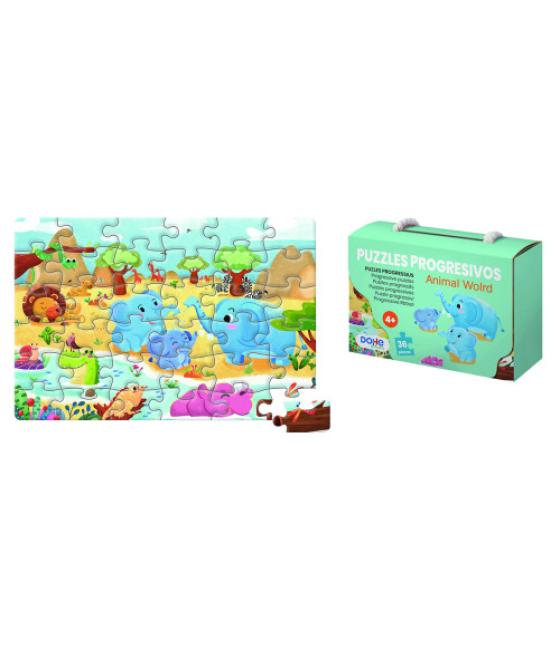 Puzzle de 36 piezas - a partir de 4-6 años - animal world dohe 65009