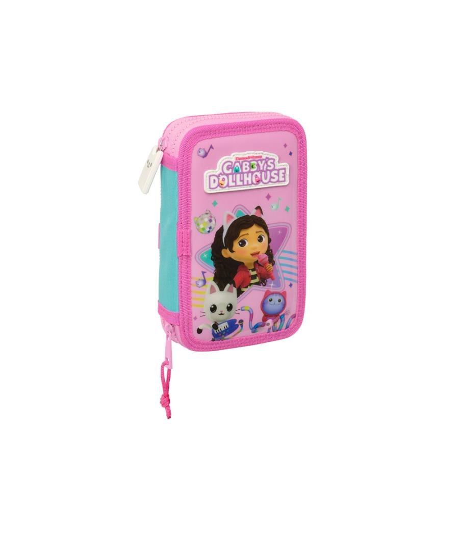 Plumier escolar safta doble pequeño 28 piezas gabby s dollhouse party 195x125x40 mm