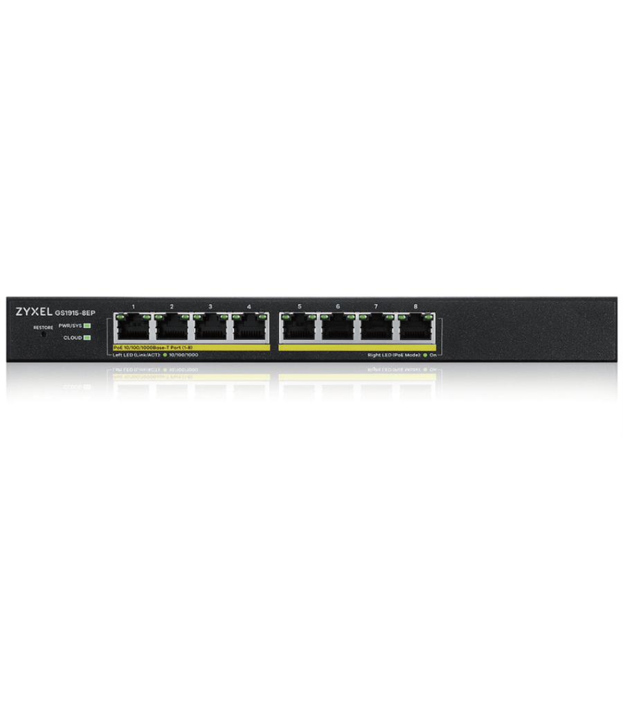 Switch zyxel gs1915-8ep 8-port gbe poecpntsmart hybrid mode switch