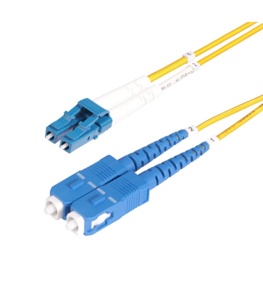 StarTech.com Cable de Fibra Óptica LC a SC (UPC) OS2 Monomodo 9/125µm 100G LSZH Dúplex de 5m - Low Insertion Loss - Resistente a