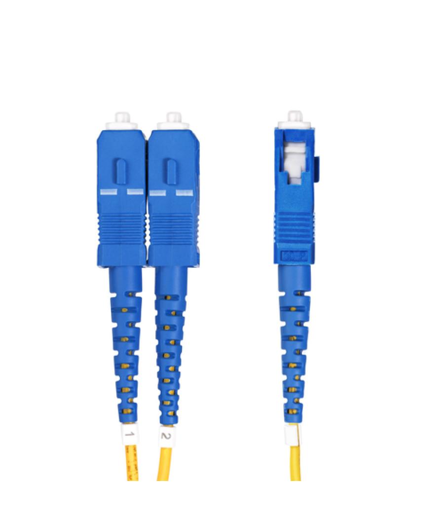 StarTech.com Cable de Fibra Óptica LC a SC (UPC) OS2 Monomodo 9/125µm 100G LSZH Dúplex de 3m - Low Insertion Loss - Resistente a