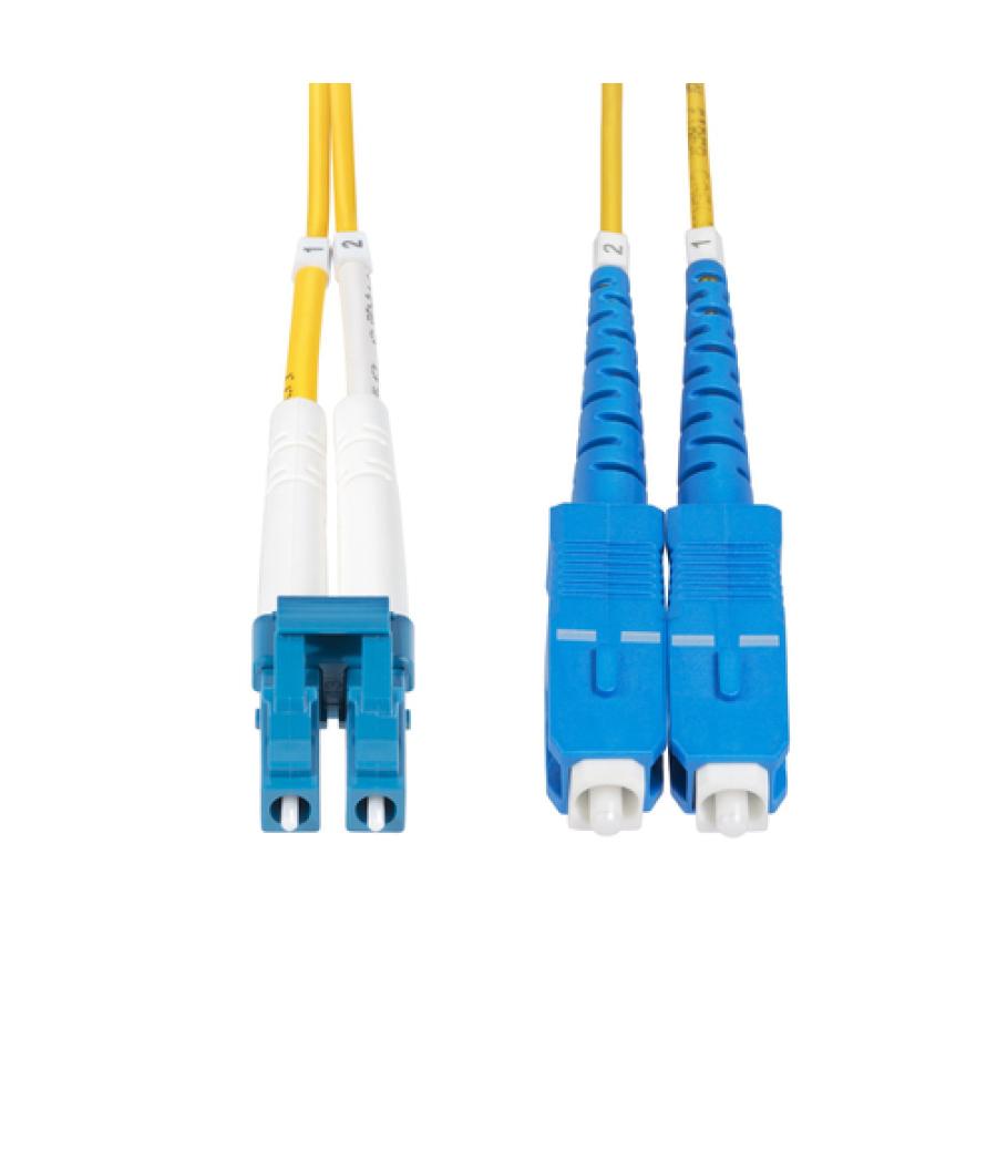 StarTech.com Cable de Fibra Óptica LC a SC (UPC) OS2 Monomodo 9/125µm 100G LSZH Dúplex de 3m - Low Insertion Loss - Resistente a