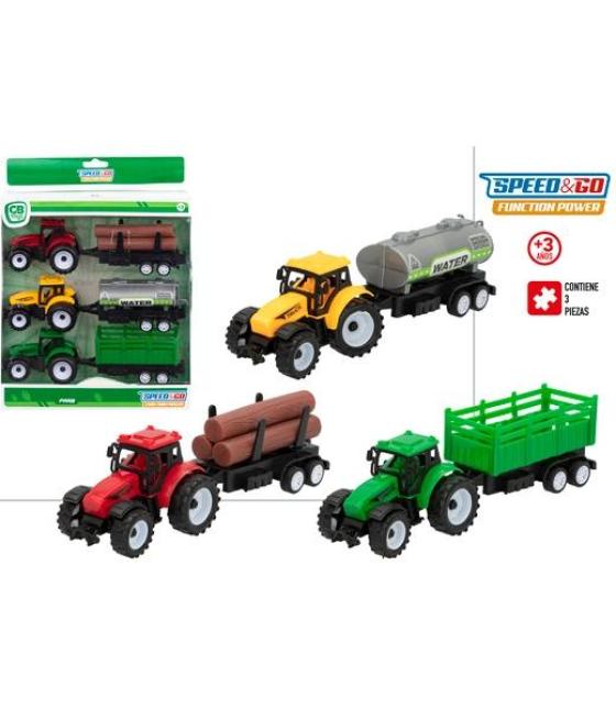 Colorbaby tractor speed&go con remolque pack de 3 modelos +3 años