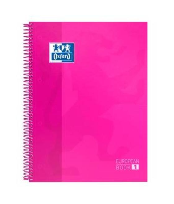 Oxford cuaderno classic europeanbook 1 write&erase 80h a4+ 5x5mm microperforado t/extradura pack 5 ud fucsia