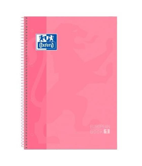 Oxford cuaderno classic europeanbook 1 write&erase 80h a4+ 5x5mm microperforado t/extradura pack 5 ud rosa chicle