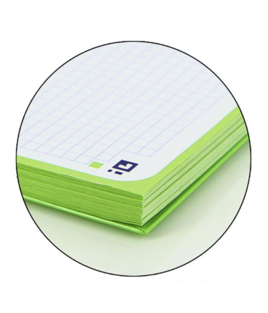 Cuaderno europeanbook 1 tapa extradura a4+ 80 hojas 5x5 color verde manzana oxford 100430199