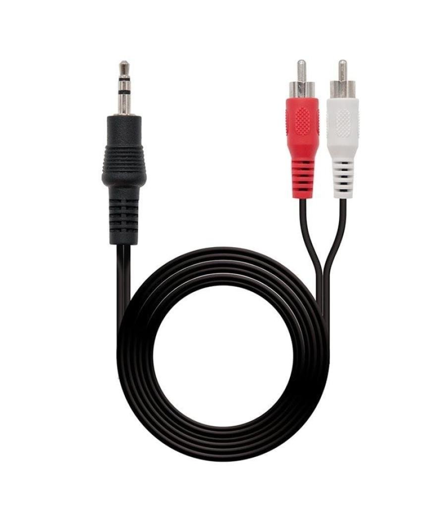 Cable estéreo nanocable 10.24.0310/ jack 3.5 macho - 2x rca macho/ 10m/ negro