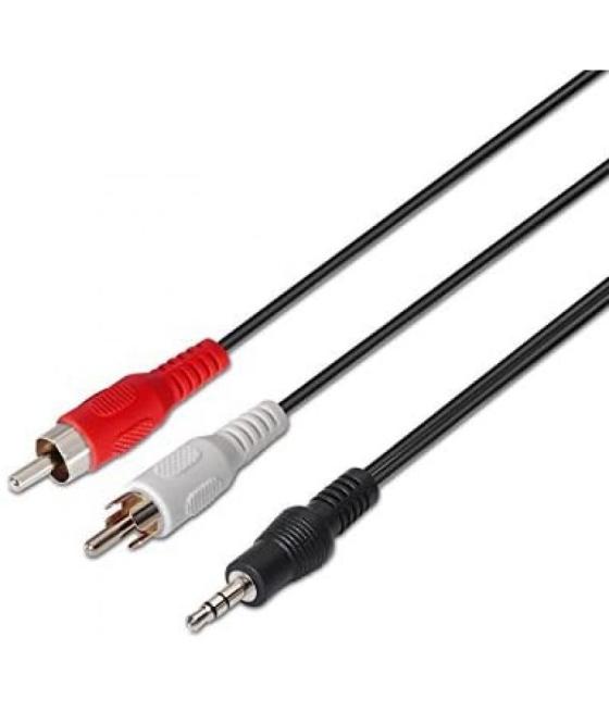 Cable estéreo nanocable 10.24.0310/ jack 3.5 macho - 2x rca macho/ 10m/ negro