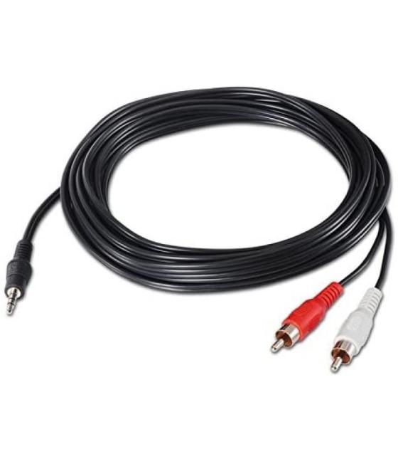 Cable estéreo nanocable 10.24.0310/ jack 3.5 macho - 2x rca macho/ 10m/ negro