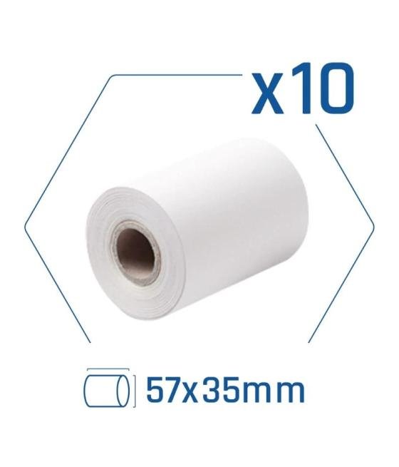 Iggual pack 10 rollos papel térmico datáfono 57x35