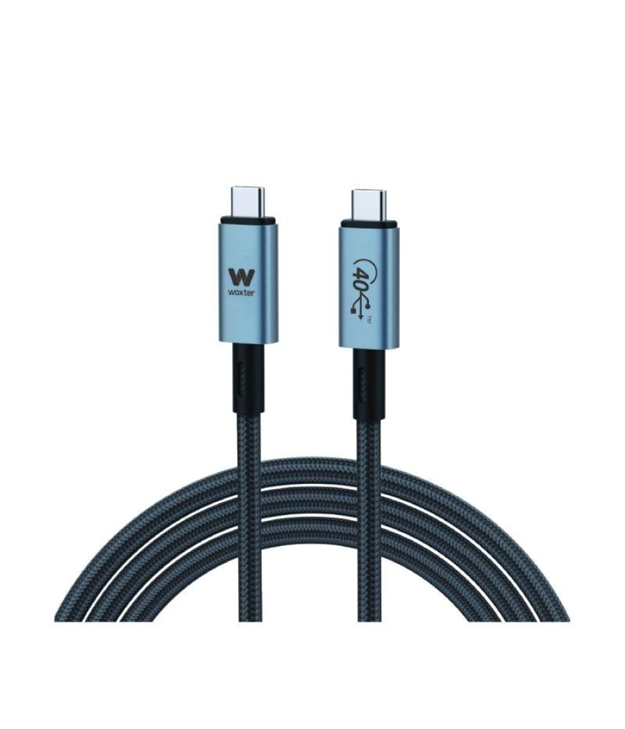 Cable usb 3.1 tipo-c woxter pe26-183/ usb tipo-c macho - usb tipo-c macho/ hasta 240w/ 40gbps/ 2m/ negro