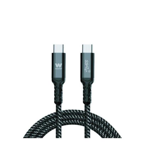 Cable usb 3.1 tipo-c woxter pe26-184/ usb tipo-c macho - usb tipo-c macho/ hasta 100w/ 10gbps/ 2m/ negro