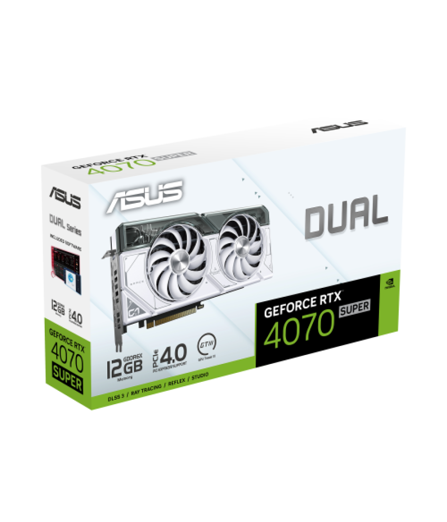 Asus dual -rtx4070s-12g-white nvidia geforce rtx 4070 super 12 gb gddr6x