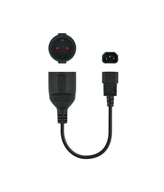 Nanocable CABLE ADAPTADOR C14/M a CEE7/H, 25 CM - Imagen 1