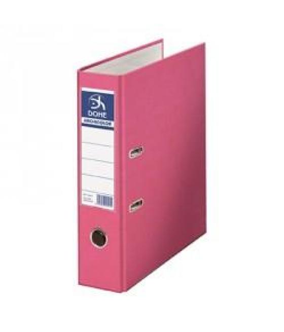 Dohe archivador cartón rigido forrado pp palanca folio lomo ancho rado rosa